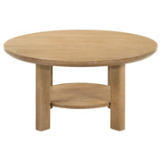 Ottowa 2-piece Round Wood Coffee Table Set Light Oak - 706298-S2