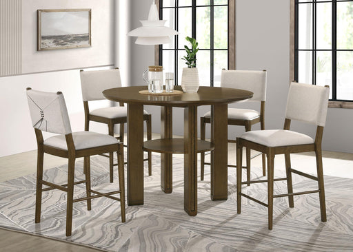 Ottowa 5-piece Round Counter Height Dining Room Set Brown - 193668-S5
