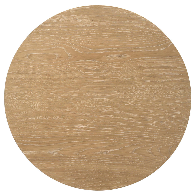 Ottowa Round Wood Side End Table with Shelf Light Oak - 706297