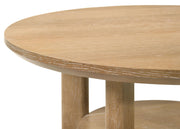 Ottowa Round Wood Side End Table with Shelf Light Oak - 706297