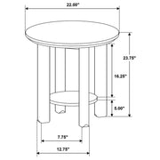 Ottowa Round Wood Side End Table with Shelf Light Oak - 706297