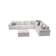 Padova Sectional With Ottoman Cream in Cream - 105-PAD-CRE-SET