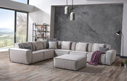 Padova Sectional With Ottoman Cream in Cream - 105-PAD-CRE-SET