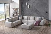 Padova Sectional With Ottoman Cream in Cream - 105-PAD-CRE-SET