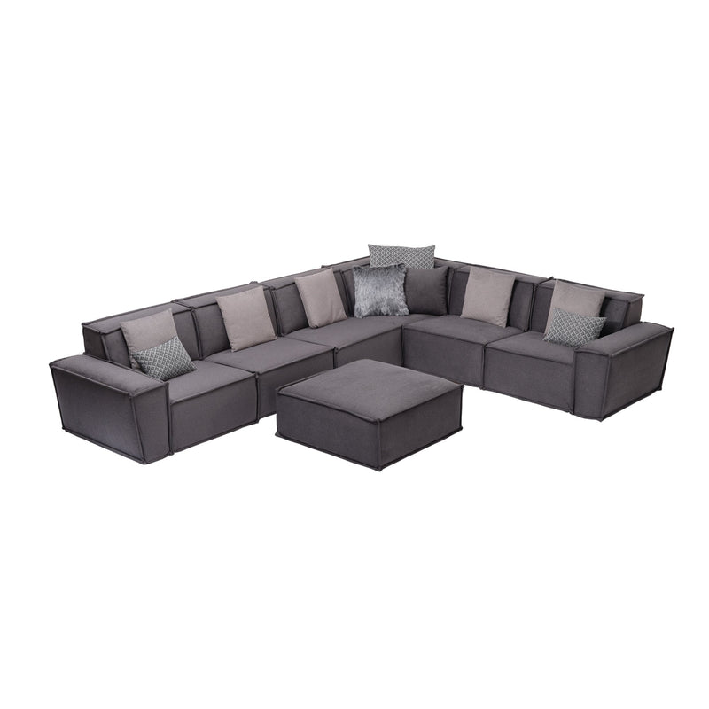 Padova Sectional With Ottoman Grey in Grey - 105-PAD-GREY-SET