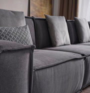 Padova Sectional With Ottoman Grey in Grey - 105-PAD-GREY-SET