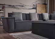 Padova Sectional With Ottoman Grey in Grey - 105-PAD-GREY-SET