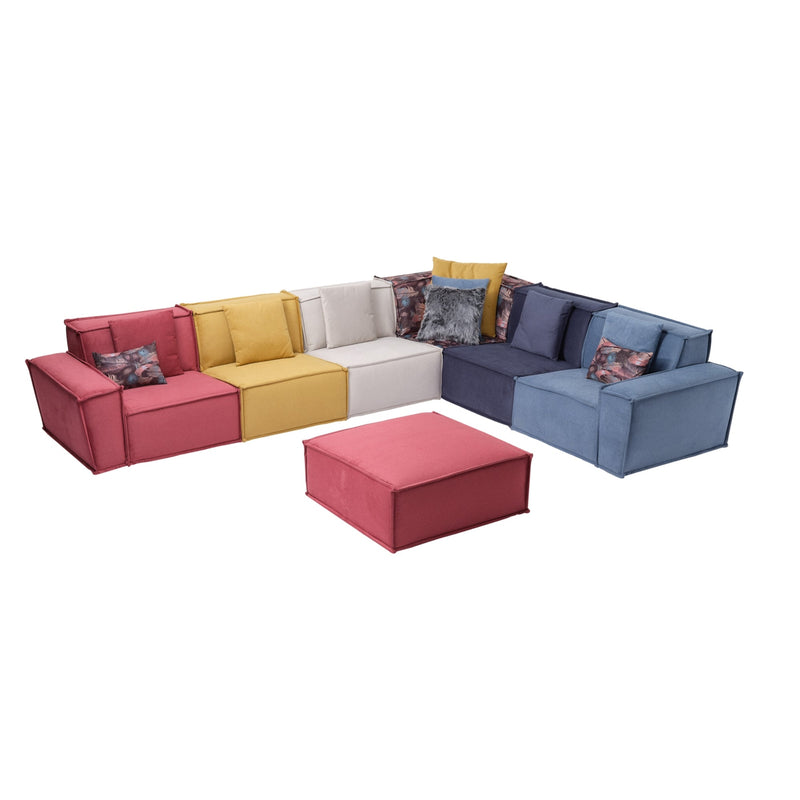 Padova Sectional With Ottoman Mix Color in Mix - 105-PAD-MIX-SET