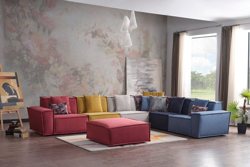 Padova Sectional With Ottoman Mix Color in Mix - 105-PAD-MIX-SET