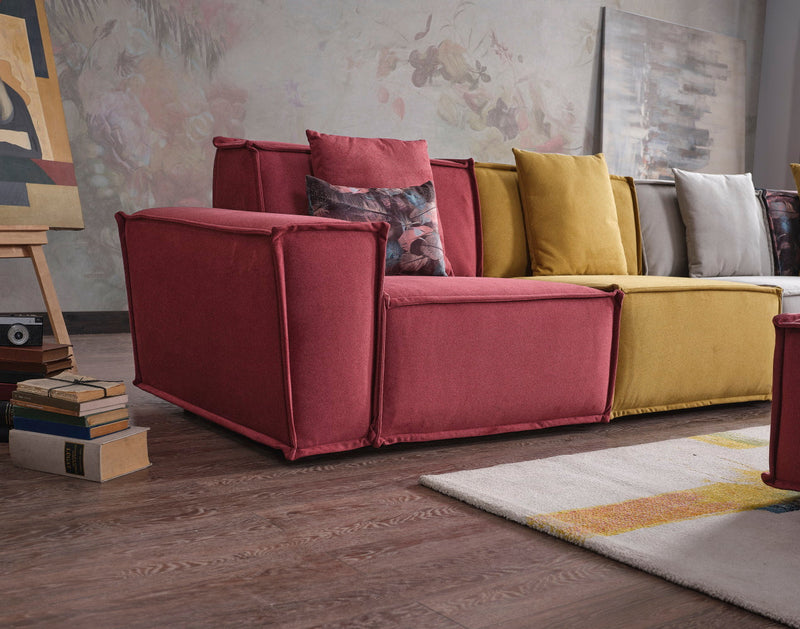Padova Sectional With Ottoman Mix Color in Mix - 105-PAD-MIX-SET
