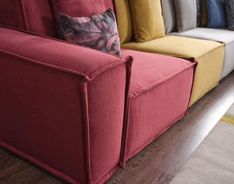 Padova Sectional With Ottoman Mix Color in Mix - 105-PAD-MIX-SET