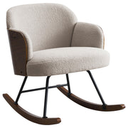 Paige Boucle Upholstered Mid Back Rocking Chair Beige - 602625