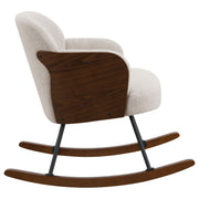 Paige Boucle Upholstered Mid Back Rocking Chair Beige - 602625