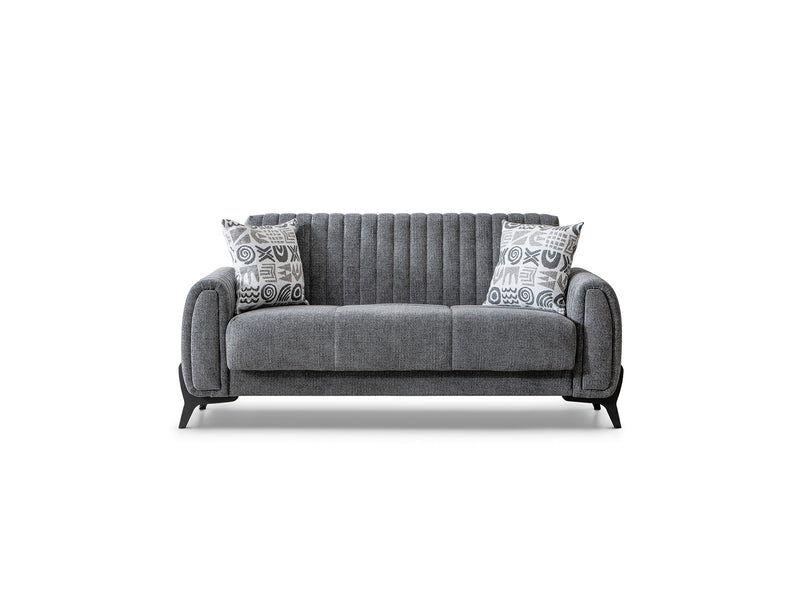 Palermo Convertible Loveseat Grey in Grey - 101-PAL-ROM07-2