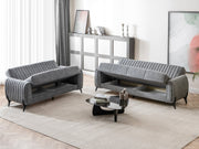 Palermo Convertible Loveseat Grey in Grey - 101-PAL-ROM07-2