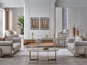 Palermo San 4-pieces (2 Sofa & 2 Chair) Livingroom in Cream - 200-SAN-PAL-3311