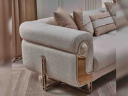 Palermo San 4-pieces (2 Sofa & 2 Chair) Livingroom in Cream - 200-SAN-PAL-3311
