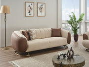 Palmera 3-pieces (Sofa & Loveseat & Chair) Livingroom Set Cream in Cream - 101-PAL-GIR03-321