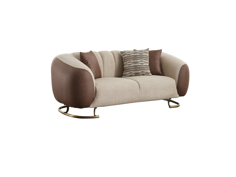Palmera Stationary Loveseat Cream in Cream - 101-PAL-GIR03-2