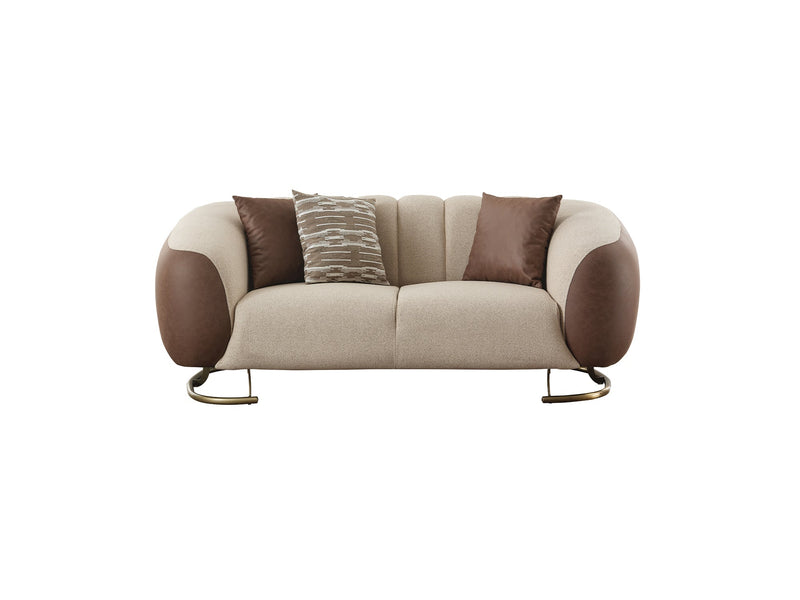 Palmera Stationary Loveseat Cream in Cream - 101-PAL-GIR03-2