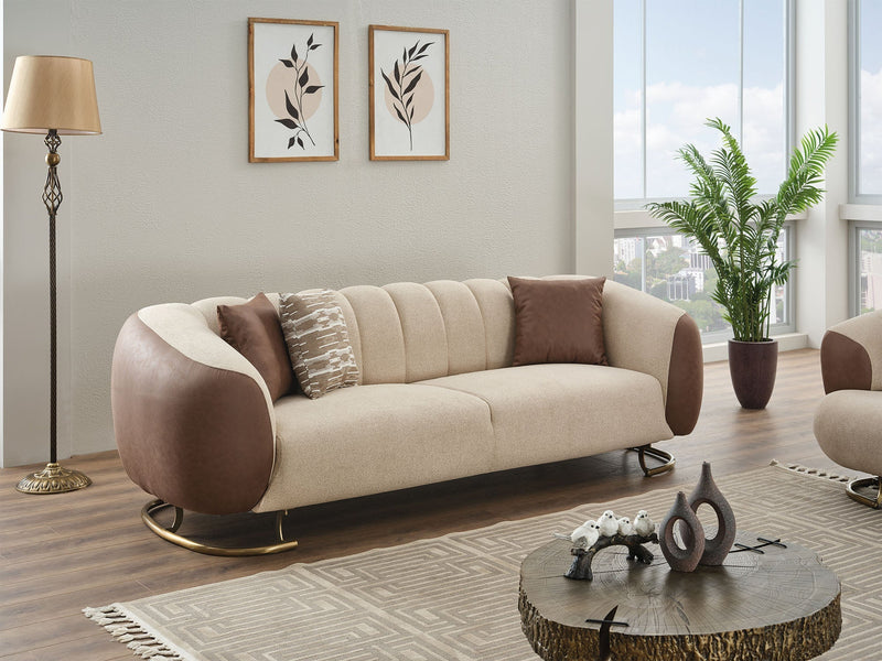 Palmera Stationary Sofa Cream in Cream - 101-PAL-GIR03-3