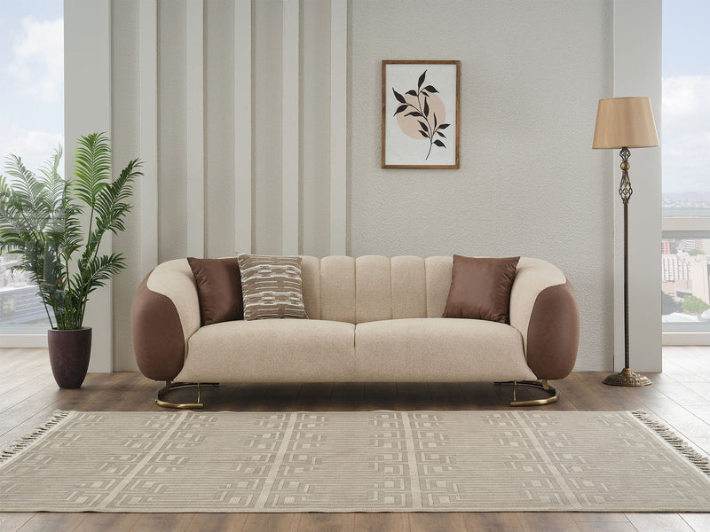 Palmera Stationary Sofa Cream in Cream - 101-PAL-GIR03-3