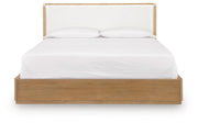 Pamaria Light Brown California King Upholstered Panel Bed - PCB802B8
