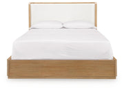 Pamaria Light Brown Queen Upholstered Bed - PCB802B4