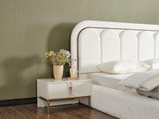 Pamukkale Bedroom (Queen Frame With Headboard & Dresser With Mirror & Ottoman & 2 Nightstand) - 200-ELIF-PAM-A211-QBED-SET