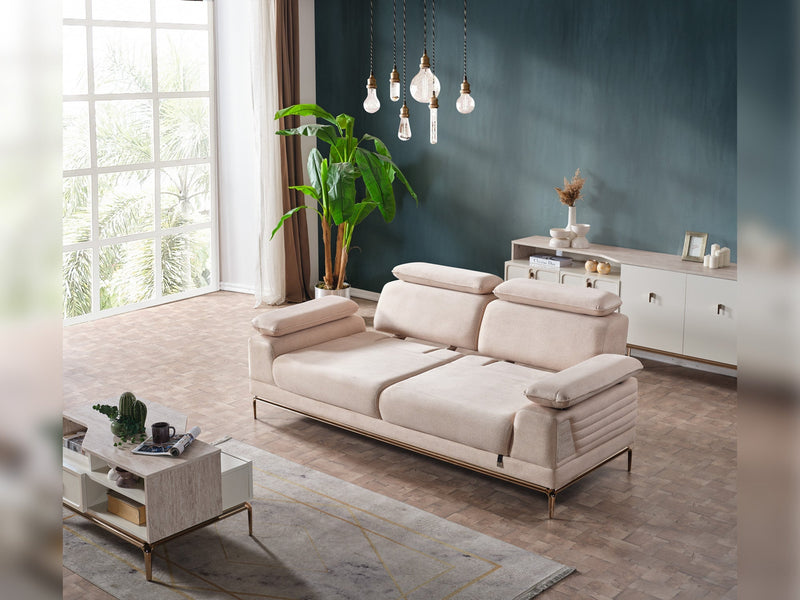 Pamukkale Convertible Loveseat in White - 200-ELIF-PAM-A214-2