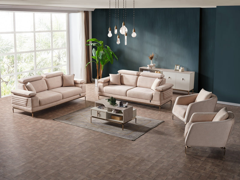 Pamukkale Convertible Sofa in Beige - 200-ELIF-PAM-A215-3