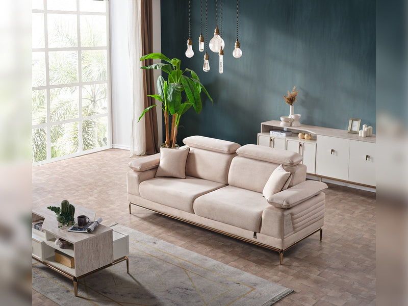Pamukkale Convertible Sofa in Beige - 200-ELIF-PAM-A215-3