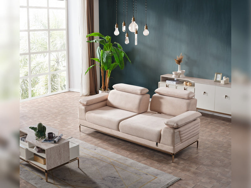 Pamukkale Convertible Sofa in White - 200-ELIF-PAM-A214-3