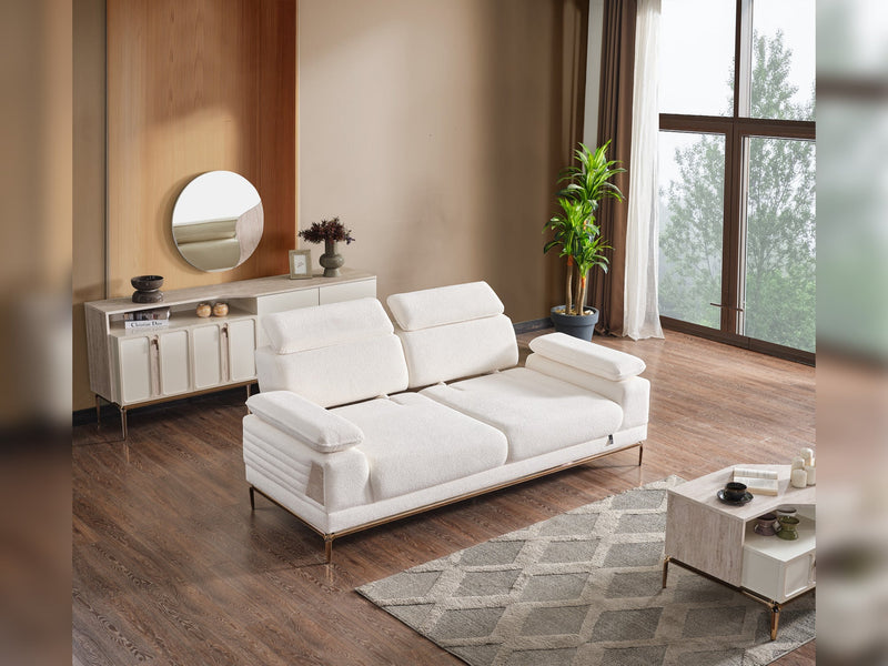 Pamukkale Convertible Sofa in White - 200-ELIF-PAM-A214-3