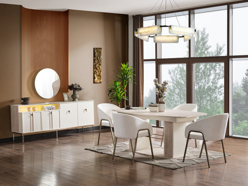 Pamukkale Diningroom (Consol With Mirror & Dining Table & 6 Dining Chair) - 200-ELIF-PAM-A212-DT-6-SET