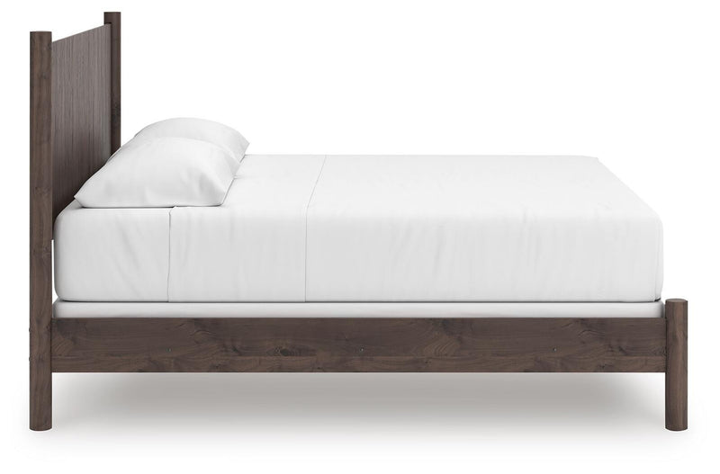 Pamytta Brown King Panel Bed, Dresser, Mirror and Nightstand - PCB2614B31