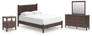 Pamytta Brown Queen Panel Bed, Dresser, Mirror and Nightstand - PCB2614B30