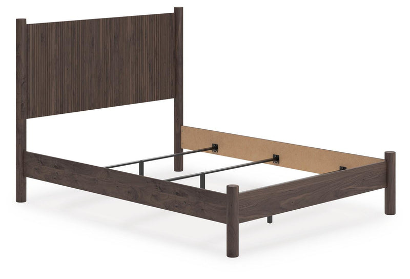Pamytta Brown Queen Panel Bed, Dresser, Mirror and Nightstand - PCB2614B30