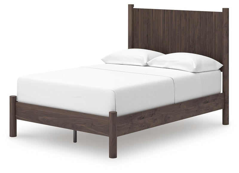 Pamytta Full Panel Platform Bed and Dresser in Brown - PKG022673