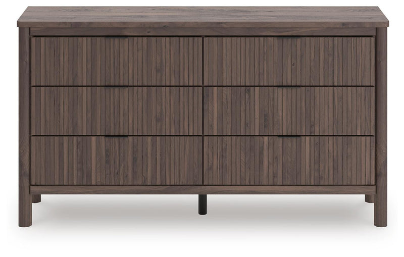 Pamytta Full Upholstered Panel Bed, Dresser and Chest in Brown - PKG022773