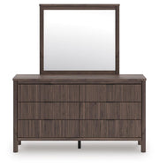 Pamytta King Panel Platform Bed, Dresser and Mirror in Brown - PKG022741