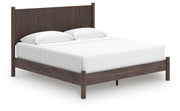 Pamytta King Panel Platform Bed, Dresser and Mirror in Brown - PKG022741