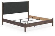 Pamytta King Upholstered Panel Bed, Dresser, Mirror and Chest in Brown - PKG022787