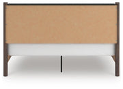 Pamytta King Upholstered Panel Platform Bed, Dresser and Chest in Brown - PKG022781