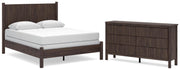 Pamytta Queen Panel Bed and Dresser in Brown - PKG022715