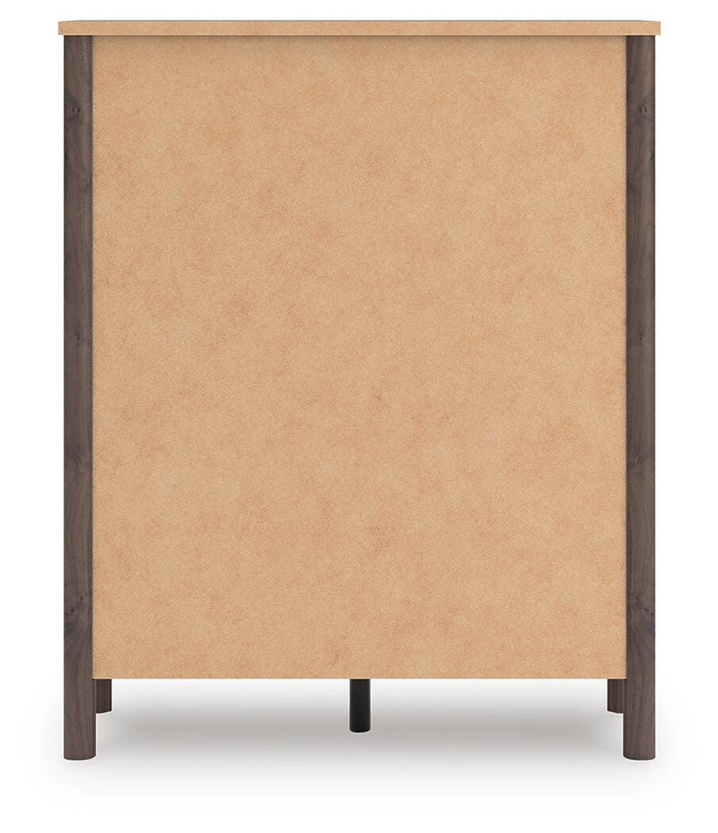 Pamytta Queen Panel Platform Bed, Chest and  Nightstand in Brown - PKG022758