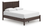 Pamytta Queen Panel Platform Bed, Dresser, Mirror and Nightstand in Brown - PKG022676