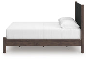 Pamytta Queen Upholstered Panel Platform Bed, Chest and  Nightstand in Brown - PKG022764
