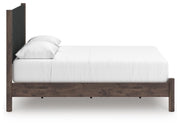 Pamytta Queen Upholstered Panel Platform Bed, Dresser and Chest in Brown - PKG022763