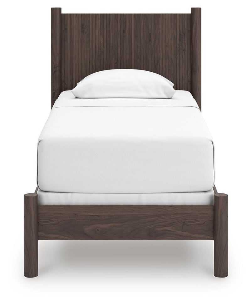 Pamytta Twin Panel Bed, Chest and  Nightstand in Brown - PKG022766